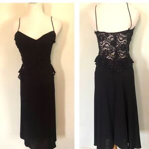 [Laundry] Black Lace Sequined Cocktail Dress Sz: 2